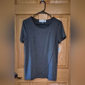 NEW Old Navy Maternity Women's M Heathered Gray SS Nursing Top